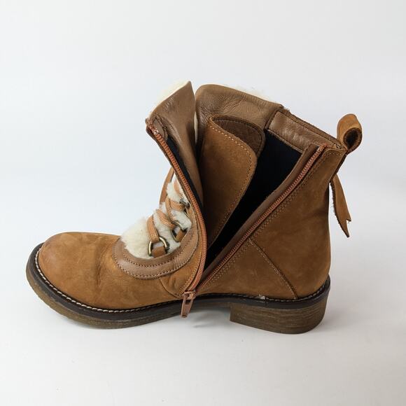 Bueno Women's 6.5 Boots Leather Teddy Tobacco Lined Zip New NWT Winter EUR 37 - Picture 11 of 13